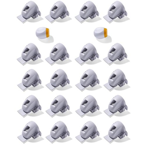 Safety 1st Adhesive Magnetic Cabinet Locks, Includes 20 Child Locks for Cabinets & Drawers, 2 Keys, White