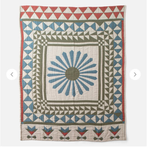 Schoolhouse x Rachel Murray Windmill Cotton Quilt - Mineral