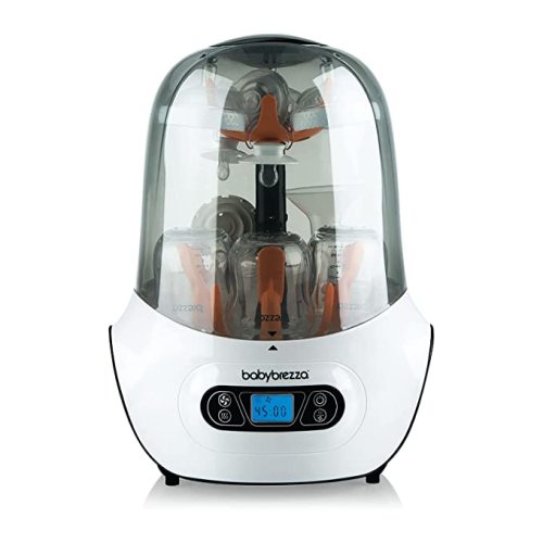Baby Brezza Baby Bottle Sterilizer and Dryer Machine – Electric Steam Sterilization - Universal Fit - Pacifiers, Glass, Plastic, and Newborn Feeding Bottles - White