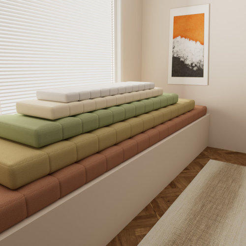 Custom Bench Cushion for Indoor/Outdoor Furniture, Fleece Anti-Pet Scratch Window Seat Cushion, Premium 70D High-Resilience Foam Waterproof