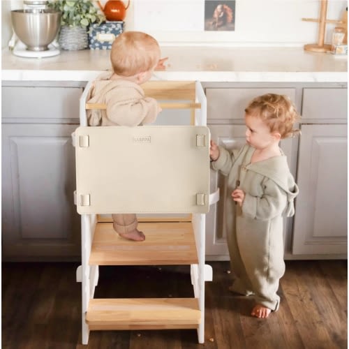 HARPPA Nordo | Safe & Stable Montessori Toddler Kitchen Wooden Tower - Perfect for Cooking & Learning, Counter Helper, Kitchen Tower, Gift for 2 Year Old