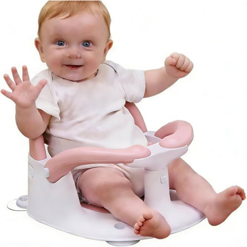 Baby Bath Seat for Babies 6 Months & Up Sitting Up,Infant Bath Seat with Temperature Alert+Open Backrest+on/Off Armrest,Toddler Bath seat Baby Bath Chair for Bathtub,Tub,Sink Rose