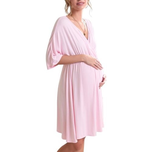 Ekouaer 3 in 1 Labor/Delivery/Hospital Gown Maternity Nursing Nightgown