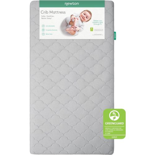 Newton Baby Crib Mattress and Toddler Bed - Ultra-Breathable Proven to Reduce Suffocation Risk, Washable Core & Cover, 2-Stage, Plush 5.5" Thick- Moonlight Grey