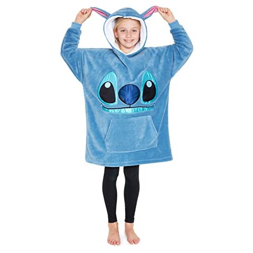 Disney Stitch Blanket Hoodie for Kids Cozy Fleece Wearable Blanket Stitch Gifts