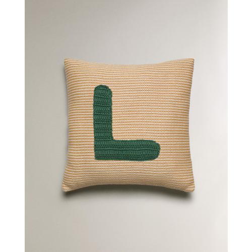 CHILDREN'S EMBROIDERED LETTER L THROW PILLOW