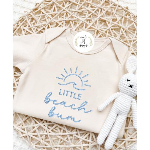 Embroidered Little Beach Bum Onesie