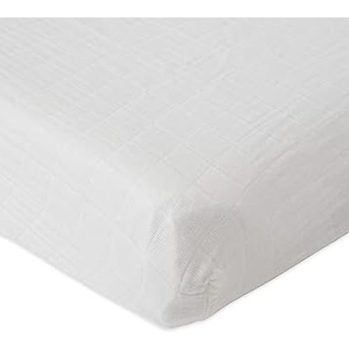 Little Unicorn Premium Changing Pad Cover | Extra Soft & Breathable Muslin Fabric (White)