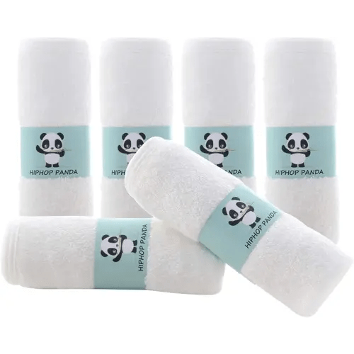 HIPHOP PANDA Ultra Soft Baby Washcloths, 2-Layer Absorbent Wash Cloths