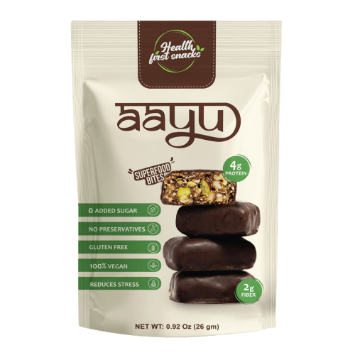 Aayu Mini Dark Chocolate Superfood Squares | 0g Sugar | Health First Snacks