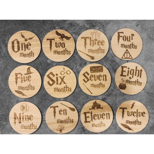 Harry Potter Baby Milestone Markers, Photo Prop for Baby, Monthly Milestone Markers, Nursery, Laser Engraved Custom Markers, Baby Shower - Etsy