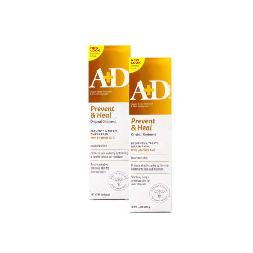 A+D Vitamin A & D Cream, Prevent Diaper Rash, 1.5 oz, Pack of 2, Baby Skin Protectant