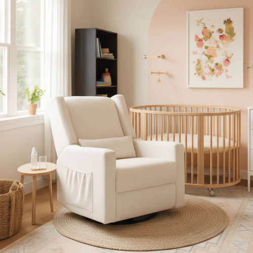 Latitude Run® Tucker Upholstered Glider Recliner Rocking Chair Swivel for Nursery & Living Room & Reviews | Wayfair