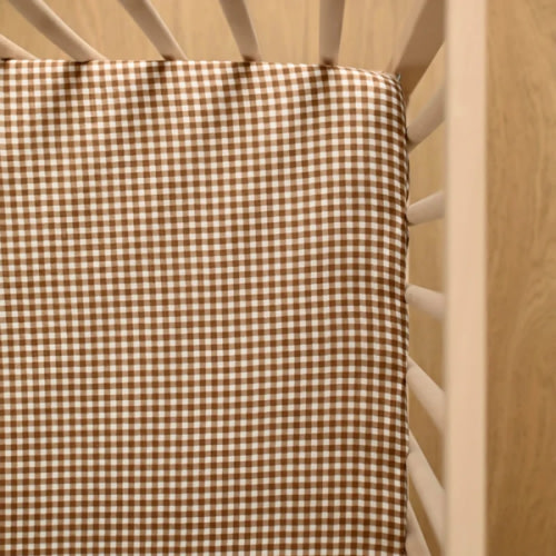 Drap Contour Lit De Bébé - Vichy Brun – CLÉMENT