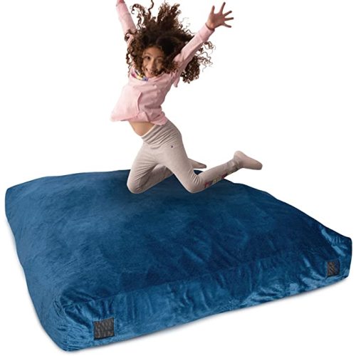 Milliard Crash Pad Sensory Pad with Foam Blocks for Kids and Adults with Washable Cover (5 feet x 5 feet) (Blue)