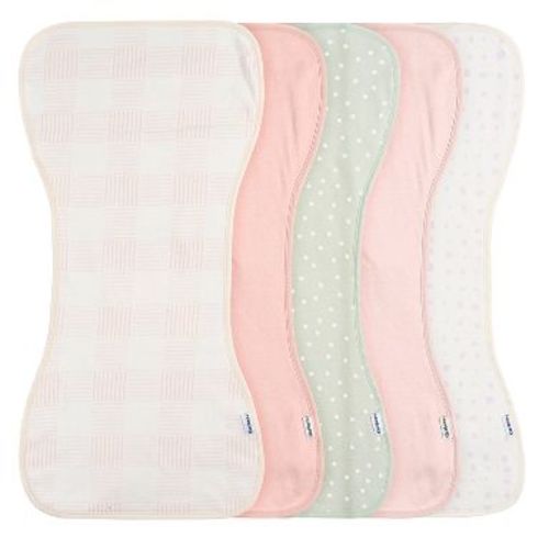 Gerber Baby Neutral Burp Cloths - Pink - One Size Fits Most - 5-Pack