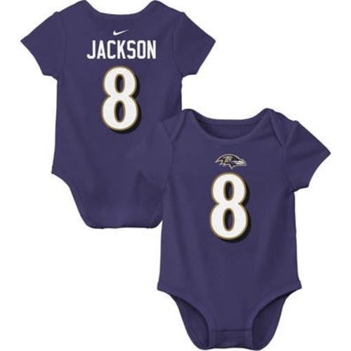 Newborn & Infant Nike Lamar Jackson Purple Baltimore Ravens Player Name & Number Bodysuit, 3-6M