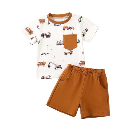Toddler Kids Boy Summer Clothes 6 12 18 24 Months 2T 3T Short Sleeves Shirt Tops & Casual Shorts Outfit Set
