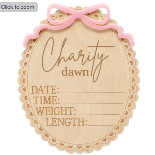 Personalized Birth Stats Wood Announcement | Precious Bow