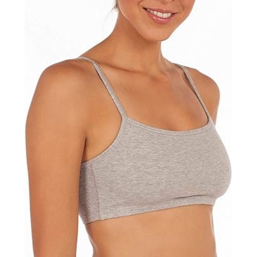 Fruit of the Loom Women's Spaghetti Strap Cotton Sports Bra-All-Day Comfort & Easy Movement