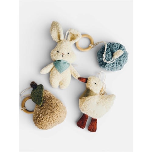 Boucle Baby Gym Toys: Rabbit, Goose, Pear & Pumpkin