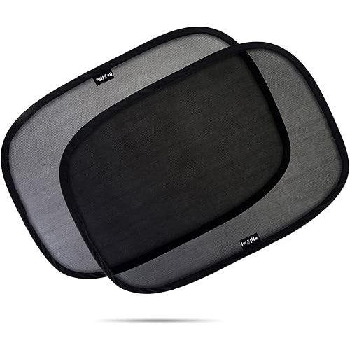 Leo and Ella Car Window Shades - 2 Pack, 19"x12" Cling Sunshades for Windows - Sun, Glare and UV Rays Protection for Kids