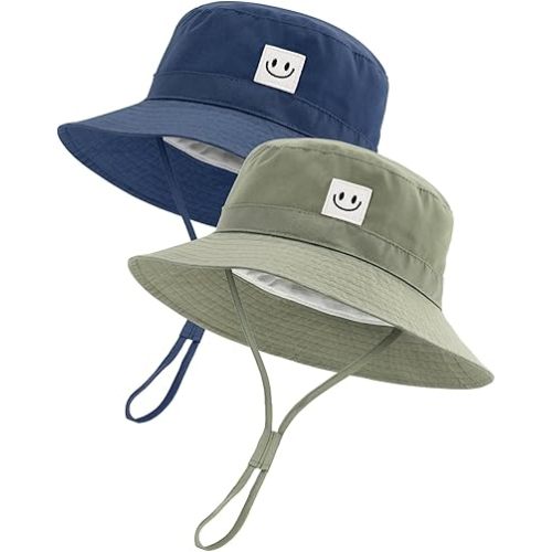 FURTALK Baby Sun Hat Smile Face Toddler Boys Girls Bucket Hat 0-5 Years Kids UPF 50+ Sun Protection Summer Hats
