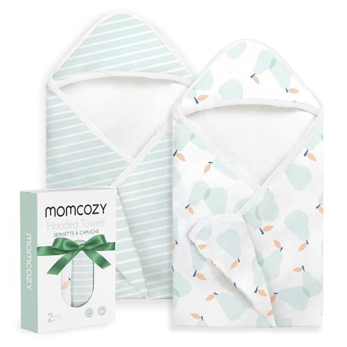 Momcozy Baby Towels, Soft Absorbent Bath Towel for Newborn&Toddler,Blue