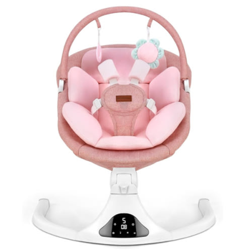 Baby Swing, Infant Swing with Remote Control, 5 Speed Adjustable, Machine Washable Seat Pad, 5 Point Safety Harness, Bluetooth Music, Electric Swing for Babies, Indoor Outdoor Use (Pink)