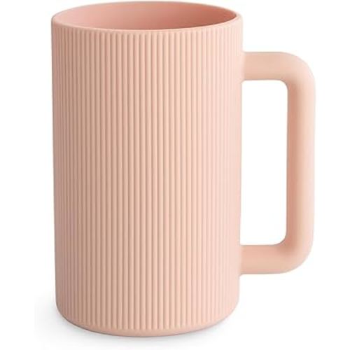 mushie Baby Bath Rinse Cup | 100% Food Grade Silicone | Shampoo & Body Washing Rinser Cup For Kids (Blush)