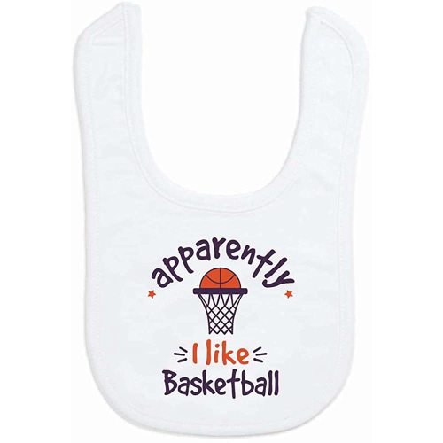 ChalkTalkSPORTS Basketball Baby Bib - Microfiber - Basketball Baby Gift