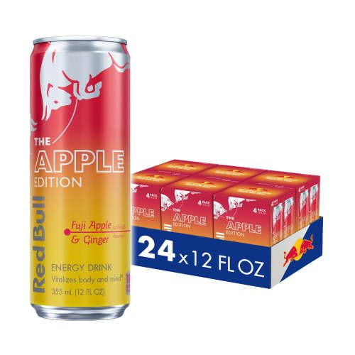 Red Bull Apple Edition Energy Drink, Fuji Apple & Ginger, 12 fl. oz., 6 x 4 Cans