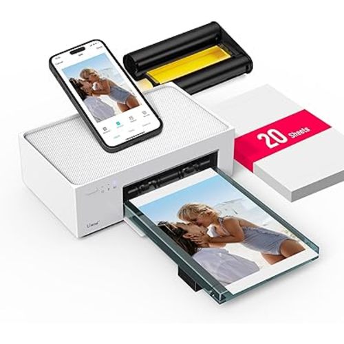 Liene M100 4x6'' Photo Printer, Wi-Fi Picture Printer, 20 Sheets, Full-Color Photo, Instant Phone Printer for iPhone, Android, Smartphone, Thermal Dye Sublimation, Portable Photo Printer for Home Use