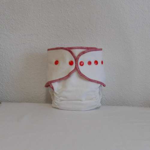 Fitted Medium Cloth Diaper- 10 to 20 lbs- Basic Red (Inv # 18034)