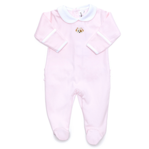 Winnie Puppy Collared Pima Footie - Lt Pink – Mignon