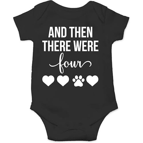 AW Fashions And Then There Were Four Baby Bodysuit Cute Newborn Boy Outfit Funny Baby Romper Girl Clothes