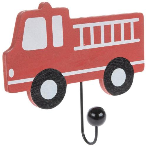Red Fire Truck Wood Wall Hook