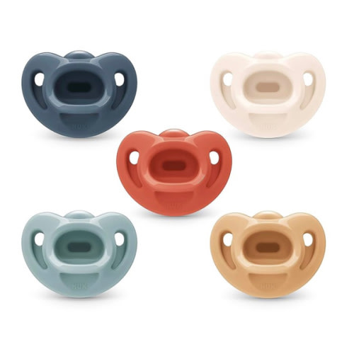 NUK Timeless Comfy Pacifier | 100% Silicone, One-Piece Design | BPA-Free, Gentle on Baby’s Skin | 5-Pack, for 0-6M