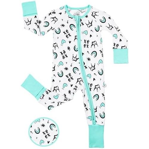 LittleHippo 2-Way Zipper Onesie Romper, Soft Spandex & Viscose from Bamboo One Piece Pajamas, Newborn, Baby Boys & Girls
