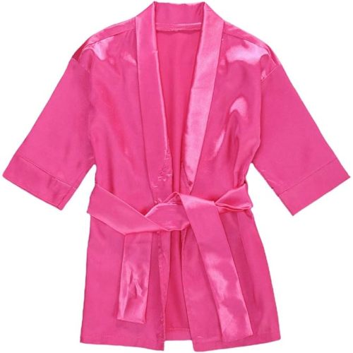 FIOMVA Toddler Kids Baby Boys Girls Silk Satin Bathrobe Long Sleeve Kimono Robes Infant Nightgown Sleepwear Clothes