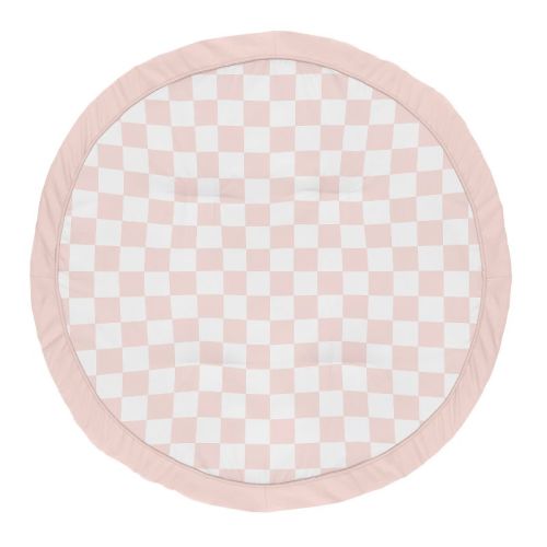 Sweet Jojo Designs Girl Baby Tummy Time Playmat Gingham Checkered Plaid Pink and White