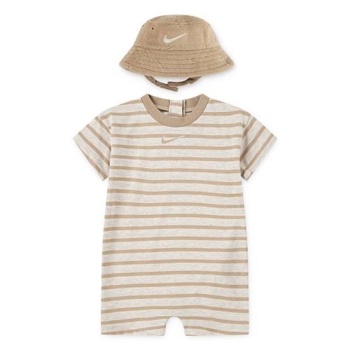 Newborn Baby Nike Short Sleeve Romper & Bucket Hat 2-Piece Set