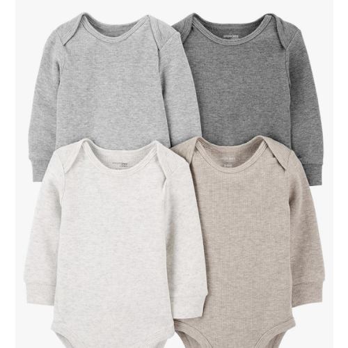 Simple Joys by Carter's Baby 4-pack Soft Thermal Long Sleeve Bodysuits