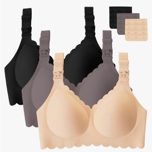 Gailife 3 Pack Nursing Bras for Breastfeeding Seamless Wireless Maternity Bras for Pregnancy Soft Sleep Breastfeeding Bra