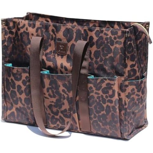 ESVAN Utility Tote Bag with Zip Top Waterproof Teacher Tote Bag for Teacher Work Women Beach