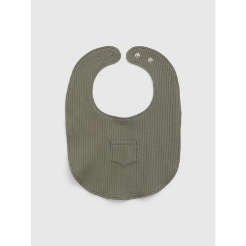 Baby First Favorites TinyRib Bib in mesculen green, size: One Size