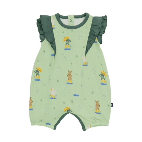Ruffle Shorty Romper in Puddle Jumpers