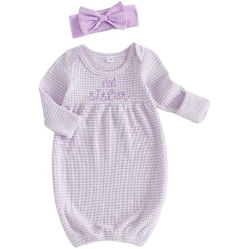 Newborn Baby Girl Boy Gowns Little Sister Little Borther Nightgown