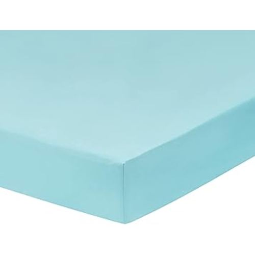 Everyday Kids Fitted Crib Sheet, 100% Soft Breathable Microfiber Baby Sheet, Fits Standard Size Crib Mattress 28in x 52in, Aqua Nursery Sheet