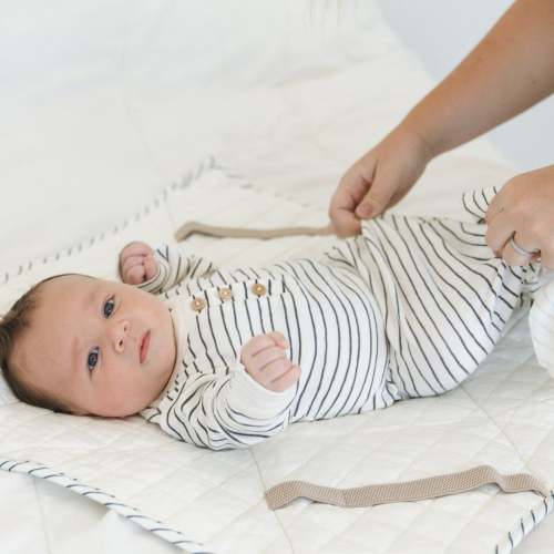 Organic Cotton Portable Changing Mat -Navy Stripes